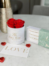 MOTHER DAY GIFT BOX| 4 ROSES + JEWELLERY COFFRET