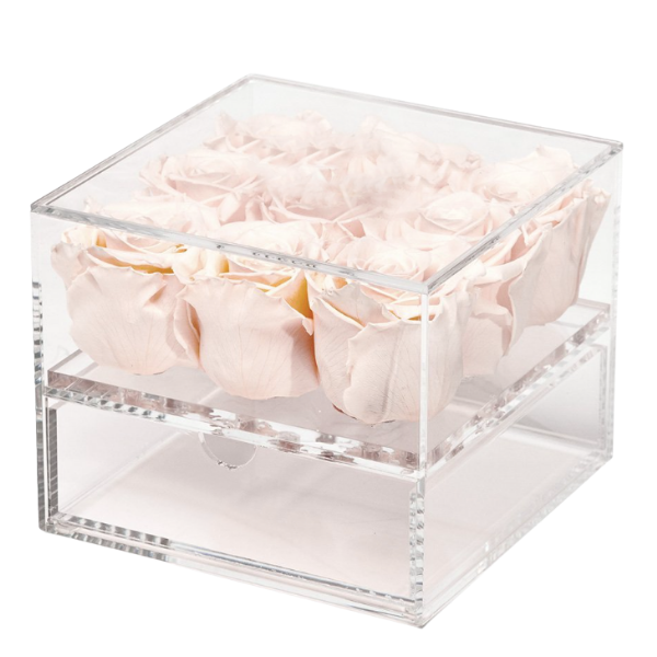 THE ACRYLIC - ROSE BOX WITH MAKE UP DRAWER